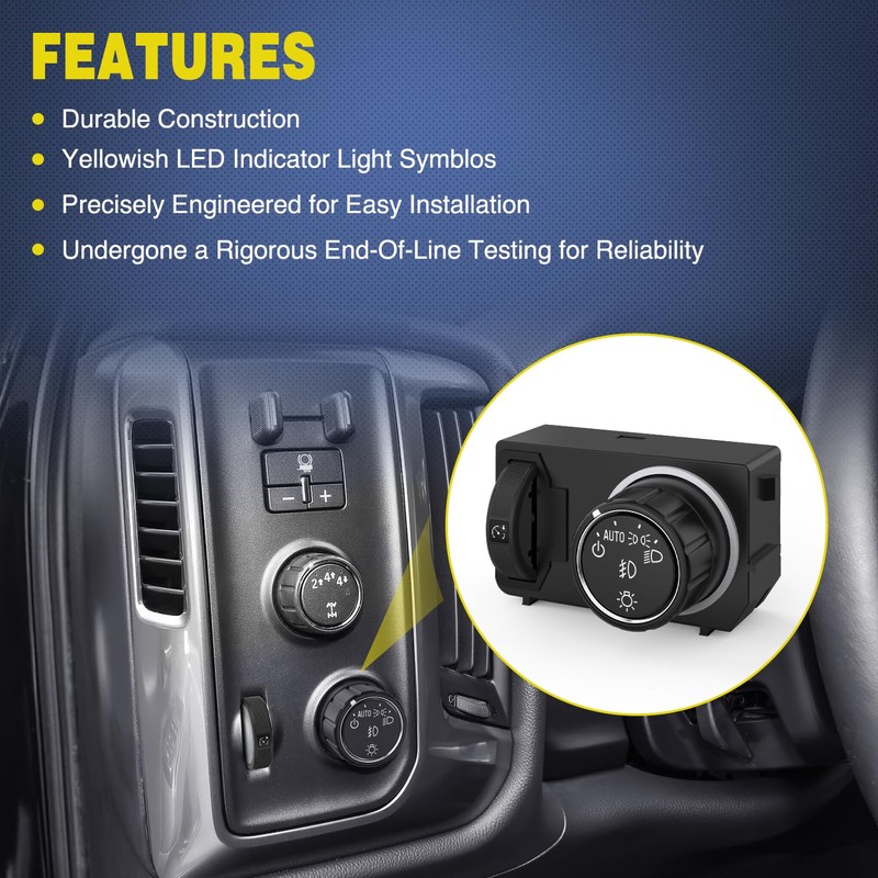 Nilight Headlight Dimmer Switch Compatible with 2014 2015 2016 2017