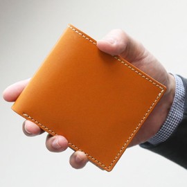 Polcolosso Original Tochigi Leather Bi-Fold Wallet, Made in Japan, Genuine Leather, Camel