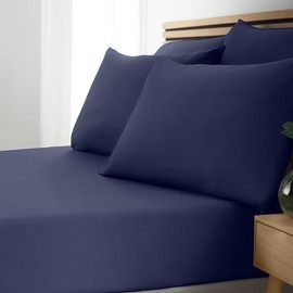 Catherine Lansfield So Soft Easy Iron Single Fitted Sheet Navy Blue