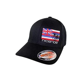 Hawaii Flag Hat Classic Flexfit Premium Hat 6277 Black