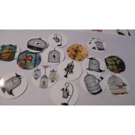 Unbranded Pre Cut One Inch Bottle Cap Image BIRD CAGES Free Shipping - photo, 40 images