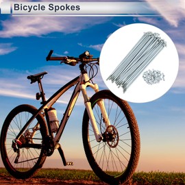 RATCHROLL 1 Set Universal Bicycle Spokes 12G 131mm Length Bike Wheel Spokes Nipple Silver Tone Carbon Steel Galvanized