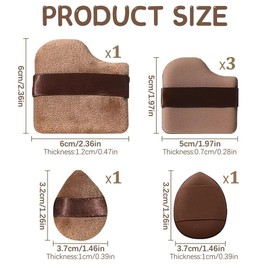 Makeup Powder Puff for Loose Powder and Liquid Cosmetics, Soft Plush Powder Sponge, Makeup Powder Puff, Makeup Tool (6 Pieces Choco)