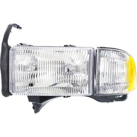 KarParts360 For Dodge Ram 1500/2500/3500 1998-2002 Headlight Assembly Driver Side | Park/Signal Light | CAPA | CH2502101, CH2502101C | 55076749AD, 55076749AI