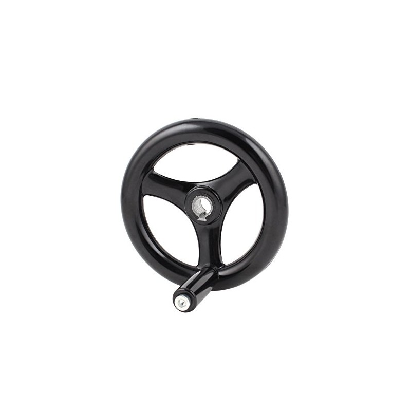 Sourcingmap 16mmx160mm Black 3 Spoked Lathe Handwheel Hand Wheel with