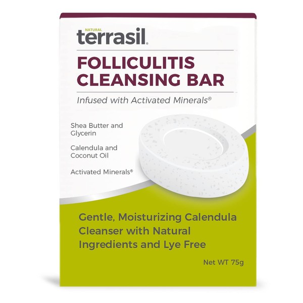 Aidance Folliculitis Soap by Terrasil 100% Natural Soap Bar with Calendula for Folliculitis Relief, Lichen - Safe & Gentle Moisturizing Soap for Daily Use – 75gm Cleansing Bar
