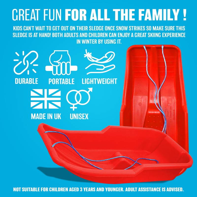 Kids Heavy Duty Snow Sledge - For Kids and Adults,