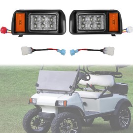 Drive-up Club Car DS LED Headlight Kit, 12V Factory Style LED Headlights with Adapter Wire for Club Car DS 1993-up Gas and Electric Golf Carts, OEM 101988001