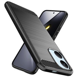 Natbok Designed for Xiaomi Poco X8 Pro Max Case,Flexible TPU [Brushed Texture] [Anti-Slip] Shockproof Military Protection Bumper Phone Case,Slim Case Cover for Poco X8 Pro Max,Black