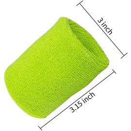 Liberty4 Pairs of Colorful Cotton Outdoor Sports Wristband Basketball Wristband (Gerrn)