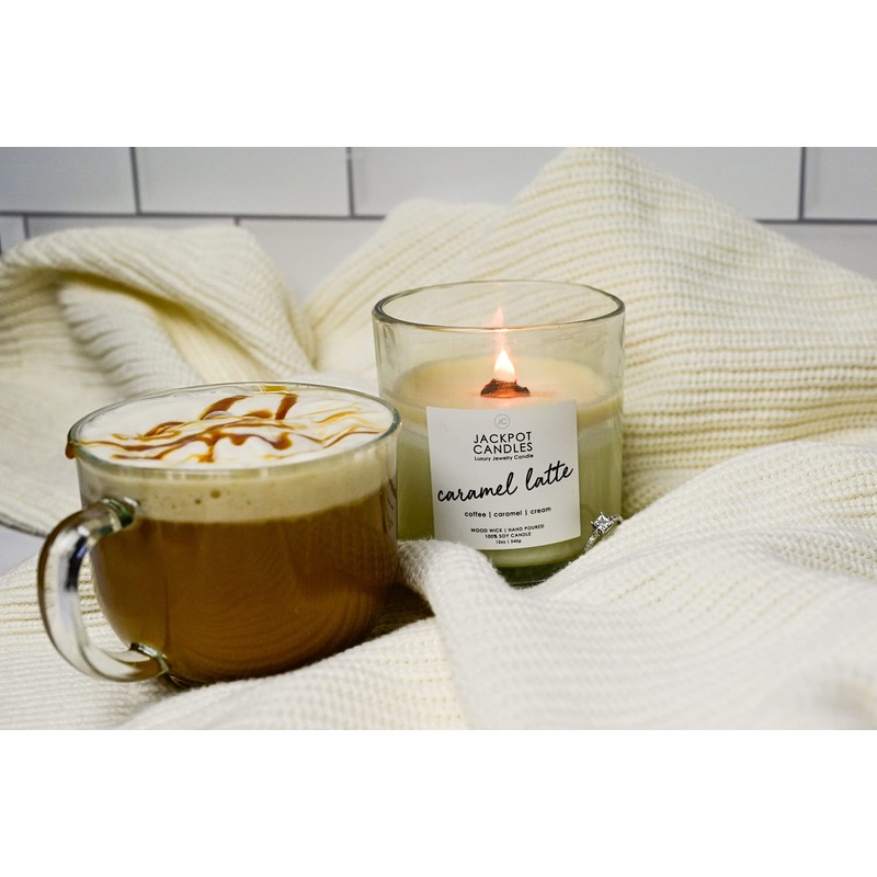 Caramel Coffee Latte Candle with Ring Inside (Surprise Jewelry Valued