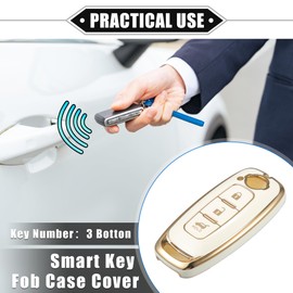 VekAuto Key Fob Cover Case Compatible for Nissan Sakura Aria, Soft TPU White 3 Button Remote Keyless Smart Key Fob Case Protection Shell