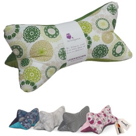 Leseknochen Nackenkissen (Mandala grün) bequem und waschbar! Handgestopft und genäht in Deutschland - Nutzbar als Nackenrolle Kissen Nackenrolle