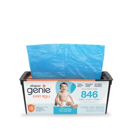 Diaper Genie Easy Roll Refill | 18 Bags Per Refill | Holds Up to 846 Newborn Diapers | Odor Control | Diaper Pail Refill Bags | Fits Diaper Genie Signature & Platinum Pails, Packaging may vary