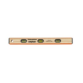 Swanson Tool Co SVML240 24 inch Savage Laminated Wood Masonry I-Beam Level with 3 Bubble Vials for 0°/90°/45° Measurements