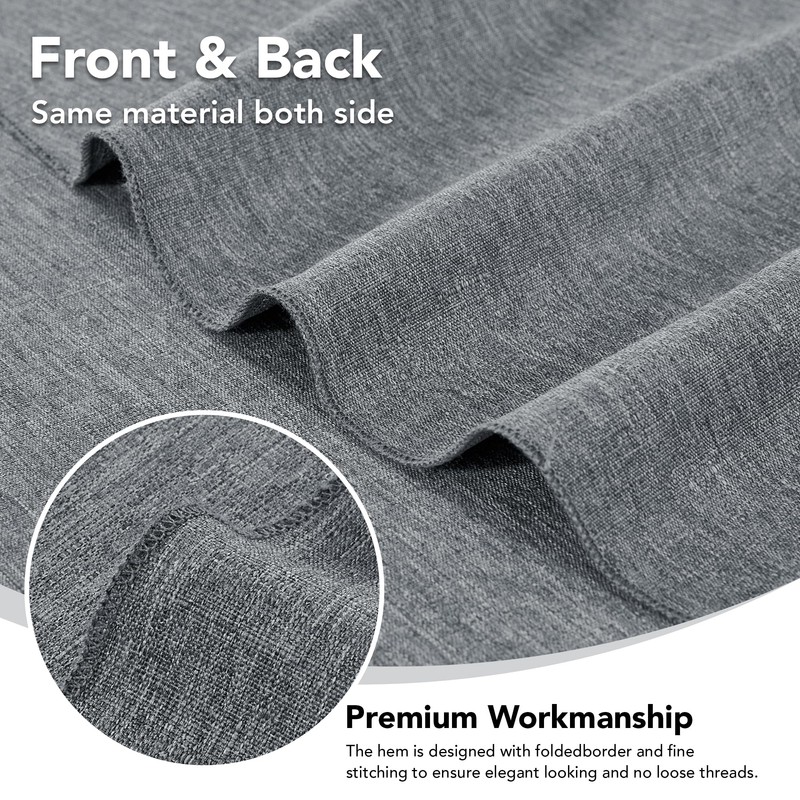 Deconovo Faux Linen Wipable Tablecloth, Table Protector for Party, Garden