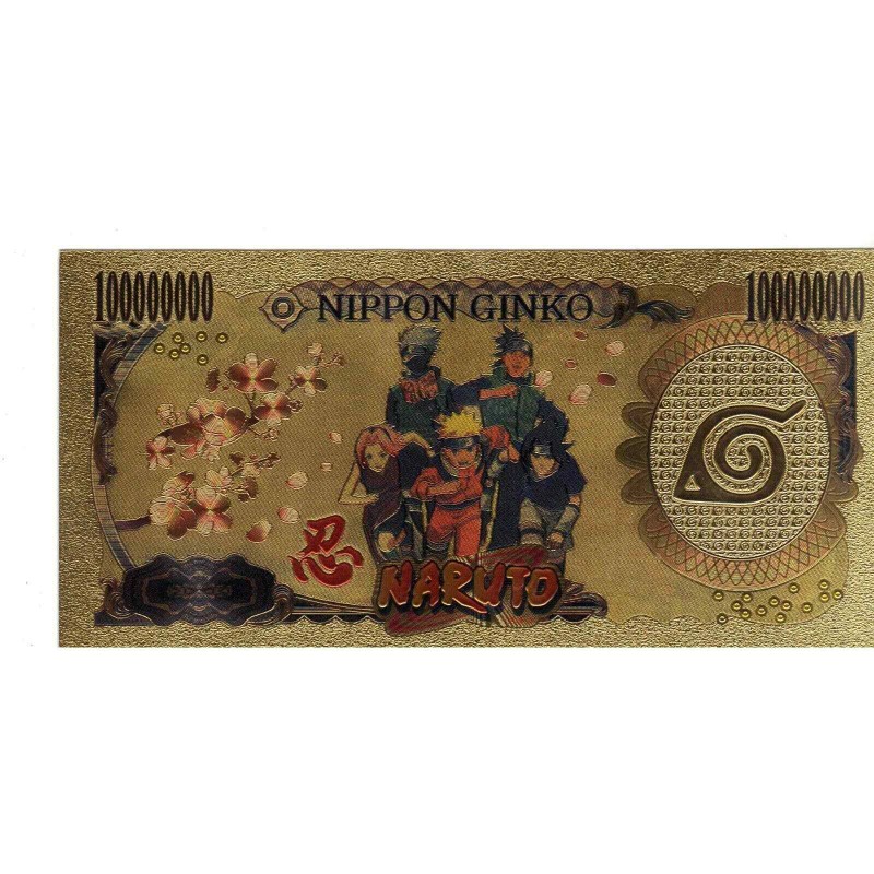Naruto Kushina Japanese Naruto 24kt Gold Banknote Collectible