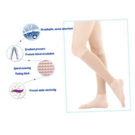 OATIPHO 1 Pair Medical Compression Socks for Sports and Casual Wear Mid Tube Elastic Leg Support Breathable Spandex Material Skin Color for Running Basketball Football