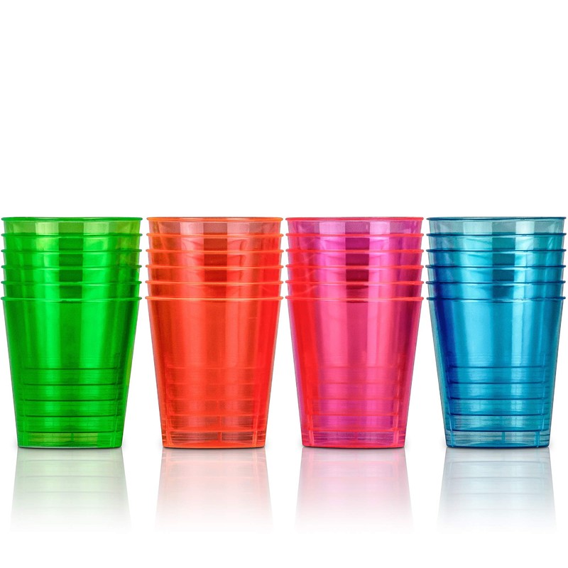 DecorRack 2 Oz Neon Shot Glasses, Plastic Shot Cup, Disposable