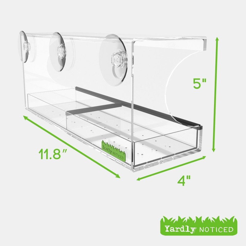 Window Bird Feeder with Strong Suction Cups – Clear Acrylic