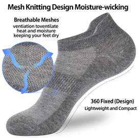 Corlap 8 Pairs Ankle Athletic Running Socks Grey Soft Thin Low Cut Short Tab Socks for Men and Women