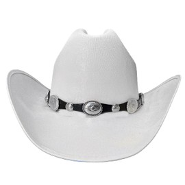 Rainbow Trimming Co. Western Hatband -Black Leather- Silver Conchos