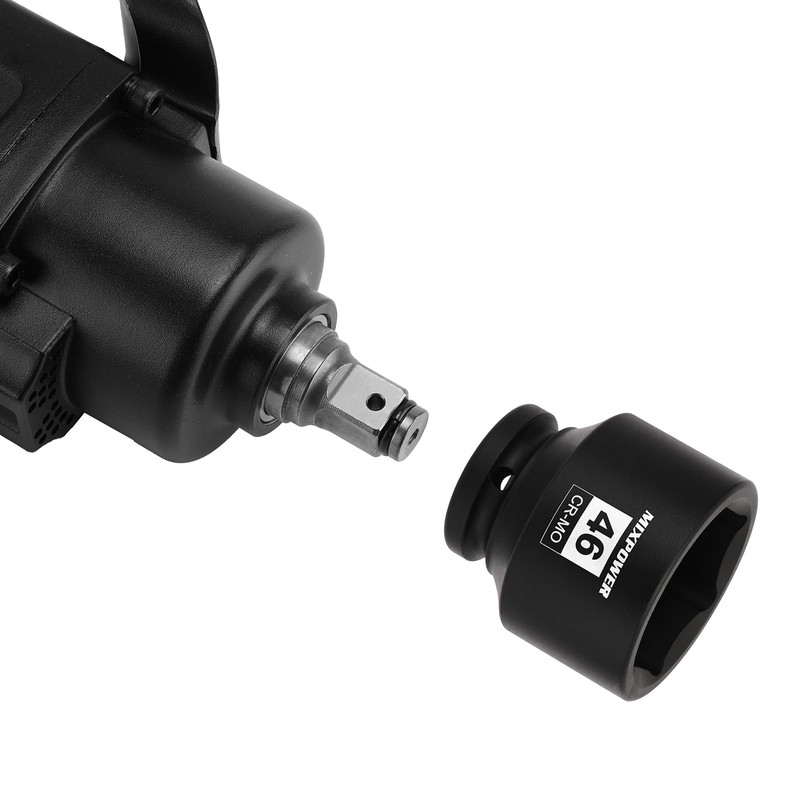 MIXPOWER 3/4" Drive Shallow Impact Socket, 46mm, CR-MO, Metric, 6