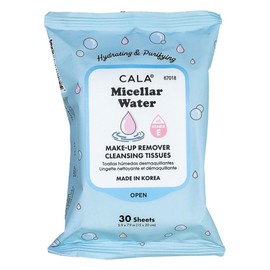 CALA Makeup Remover Cleansing Tissues: Micellar Water (30 Sheets) - Hydrating, Gentle Wipes for a Clean, Radiant Complexion, Safe for All Skin Types