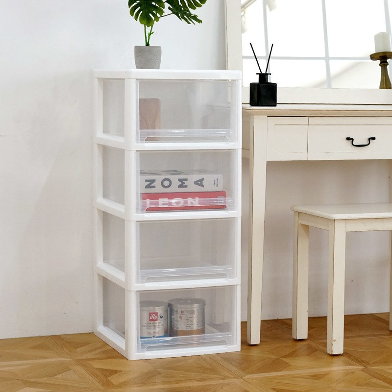 Bono House Max transparent chest of drawers 4 tiers (transparent/dark