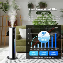 MS.Tranquil Humidifiers for Bedroom, 9L/2.4Gal Top Fill Humidifier, Large Room Cool Mist Humidifier for Home Plants and Office Basement Whole House with Remote Control Timer, Auto Shut Off
