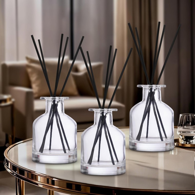 4 Pack Perfume Reed Diffuser Bottle,Empty Big Belly Aromatherapy Essential