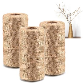 Sprießen 3pcs/300m/1mm Jute Twine, Thick Natural Jute Thread for Floristry, Gifts, DIY, Decoration, Bundle, Gift Wrapping, Garden and Recycling (Brown)