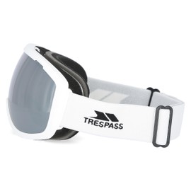 Trespass Hawkeye, Matt White, Ski Goggles with UV Protection, Mirrored Dual Lenses & Anti Fog Coating, White