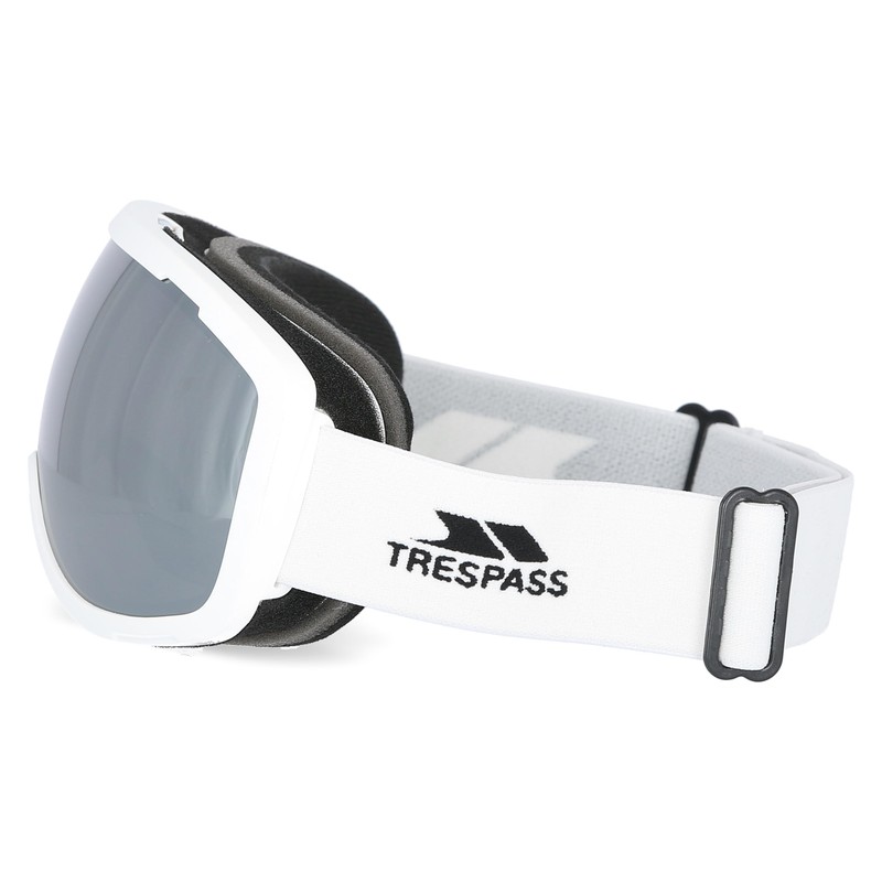 Trespass Hawkeye, Matt White, Ski Goggles with UV Protection, Mirrored