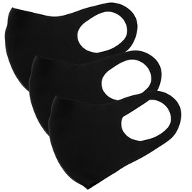 Shinpur Cooling Mask, Washable, for Summer, Feels Cool Against Your Skin, Color, Sports, for Adults, 3D, Comfortable (Black, Size M, Set of 3)