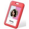 Uniclife 3 Pack Sliding ID Badge Holder Vertical Hard Plastic