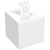 AITEE Acrylic Tissue Box Cover: White Square Tissue Holder Napkin