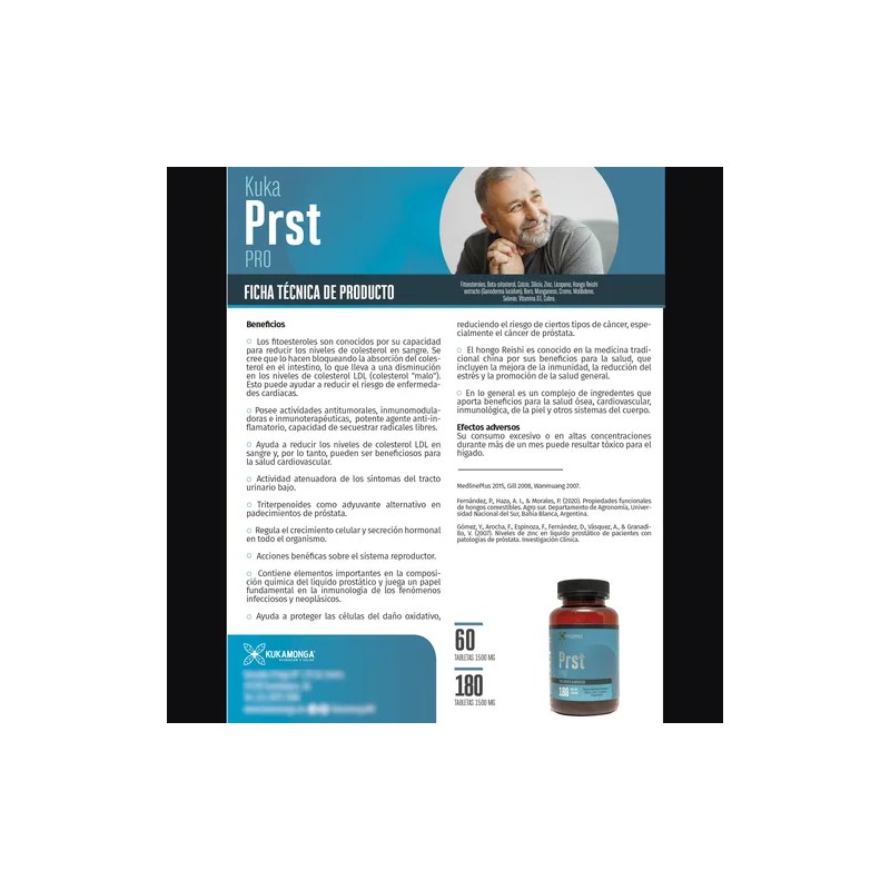 Kuka Prst Suplemento Para La Próstata De 180 Tabs 1500