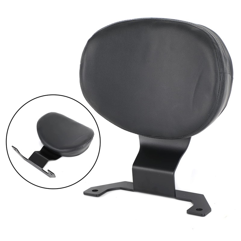 VIPIH Motorcycle Black Driver Rear Backrest Sissy Bar Pad For