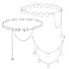 IHFAIO Y2K Chain Belts for Women, Star Waist Chain, Silver