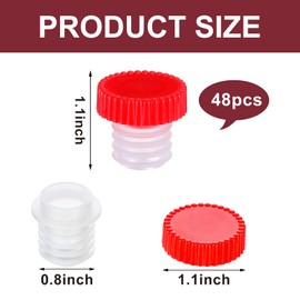 e essco for you 48 Pcs Slow Wine Pourer Spout for Corked Bottles Pour and Seal Plastic Wine Pourers with Lid for Storing Precise Pouring