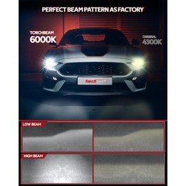 Torchbeam D1S HID Bulbs, Xenon 6000K 35W HID Bulb with Metal Stents Base, Waterproof Design, Plug and Play, Pack of 2