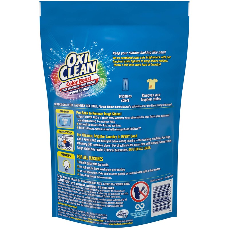 OxiClean Color Boost Color Brightener plus Stain Remover Power Paks,