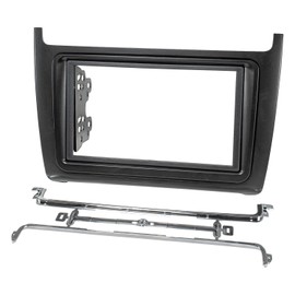 tomzz Audio 2457-057 Double DIN Radio Faceplate Compatible with VW Polo Type 6C 2014-2018 Black