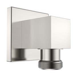 Lavatrum Wall Mounted Supply Elbow, Wall Elbow for Hand Shower, Solid Brass Square Wall Supply Elbow, Check Valve Included (Square, Brushed Nickel)