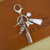 Meimimix Hairdresser Hair Dryer Scissor Comb Keychain with Tassel Diamond