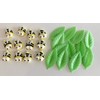 12 Gorgeous Sugar Bees & 12 Green Wafer Leaves- Edible,