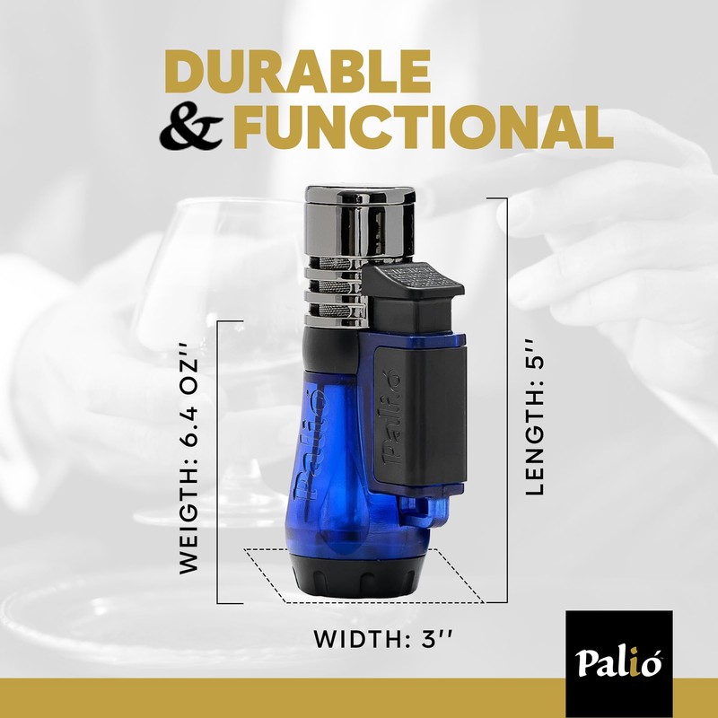 Palio Vesuvio Triple Jet Flame Torch Lighter, Blue – Precision