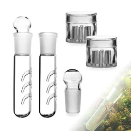 HPiano Pack of 4 Planarium Traps, Aquarium, Clear Glass Planaria Trap and Snails, Planarium Trap Bait, Shrimp Aquarium Trap and Snail Trap for Fish Tank Aquarium (2 Holes and 8 Holes)