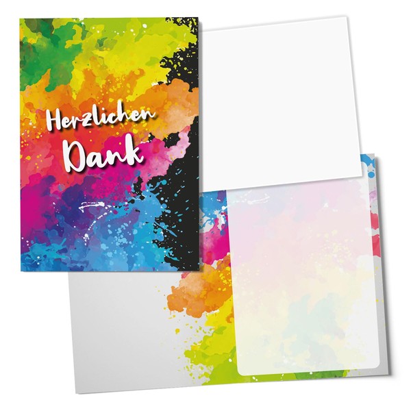 younikat Set of 20 Thank You Cards, DIN A6 Folding